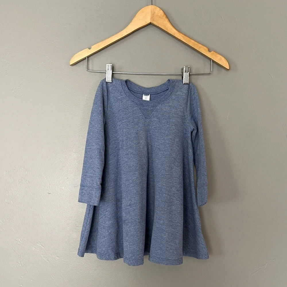 Old Navy Girls 3T Blue Long Sleeve Soft Sweatshirt Flowy Bubble Swing Dress